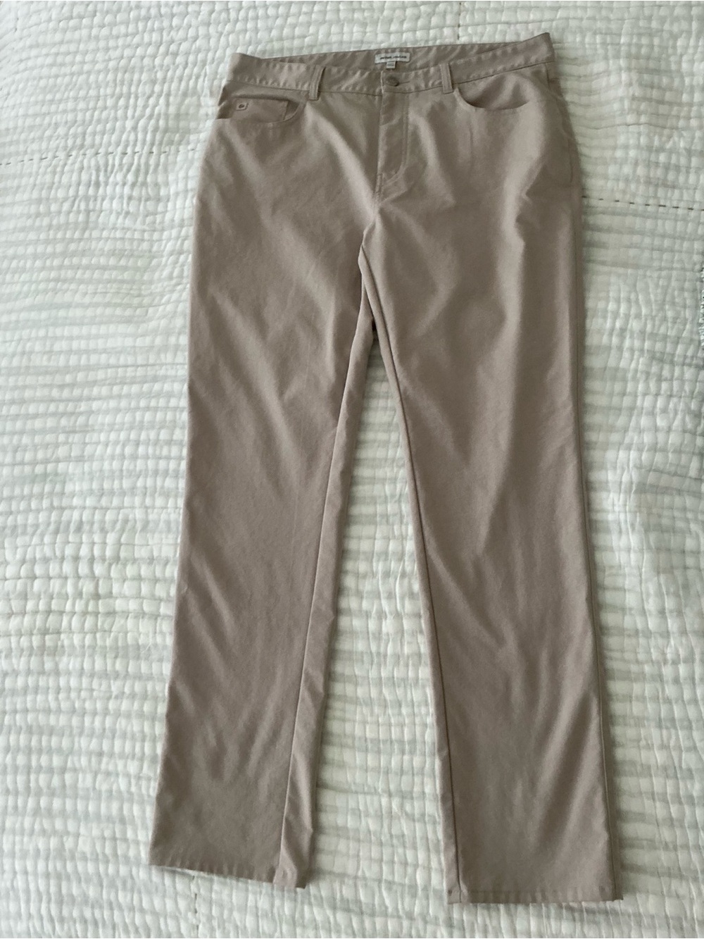 Peter Millar Taupe Straight-Leg Pants